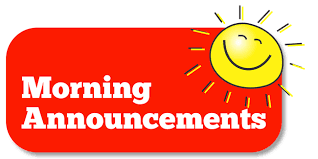  ANNOUNCEMENTS